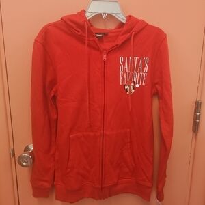 NWT Mickey & Friends Junior Size XS Minnie Mouse Christmas Full Zip Hoodie